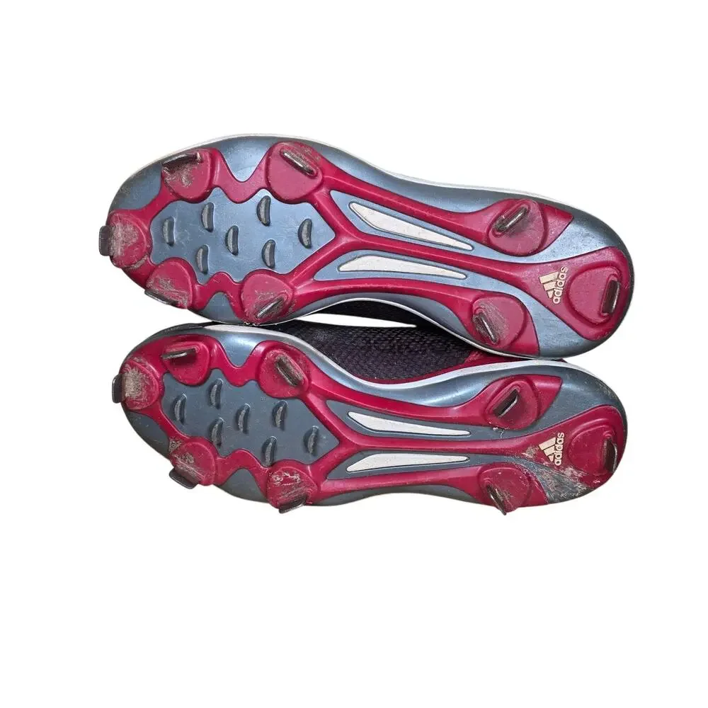 Adidas Metal Baseball Cleats Mens Size 8 Womens 9.5 Red with Silver Stripes